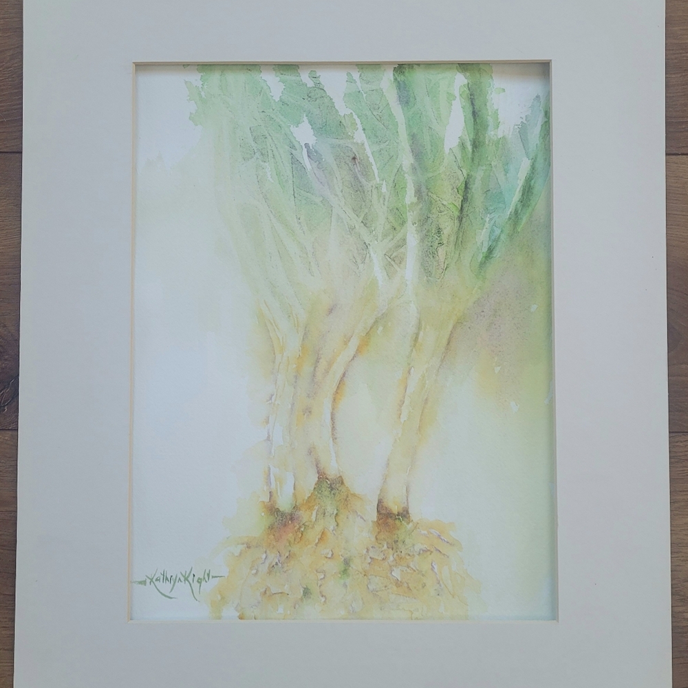 Original Watercolor Painting Titled 'Garden Architecture'. 11" X 15"